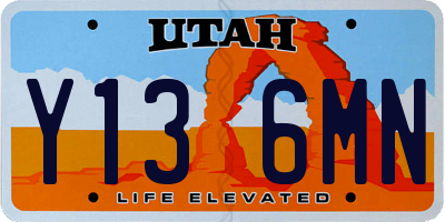 UT license plate Y136MN