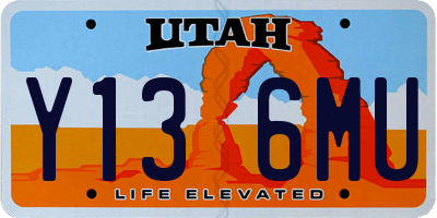 UT license plate Y136MU