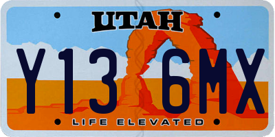 UT license plate Y136MX