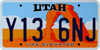 UT license plate Y136NJ