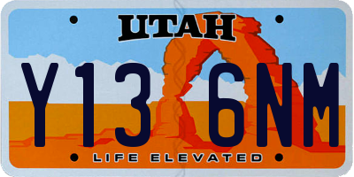 UT license plate Y136NM