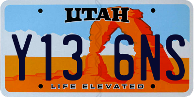 UT license plate Y136NS