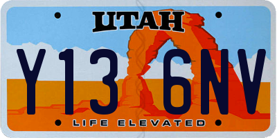 UT license plate Y136NV