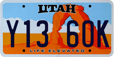 UT license plate Y136OK