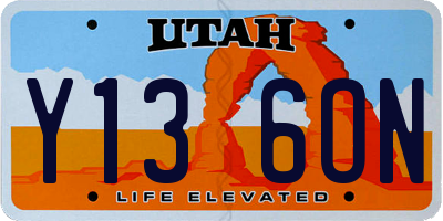 UT license plate Y136ON