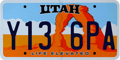 UT license plate Y136PA