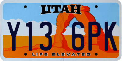 UT license plate Y136PK