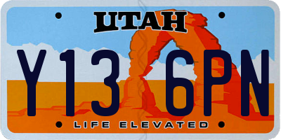 UT license plate Y136PN