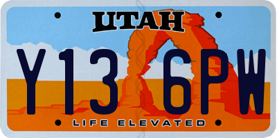 UT license plate Y136PW