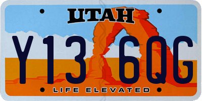 UT license plate Y136QG