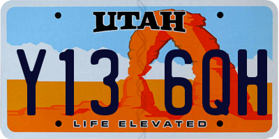 UT license plate Y136QH