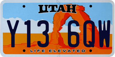 UT license plate Y136QW