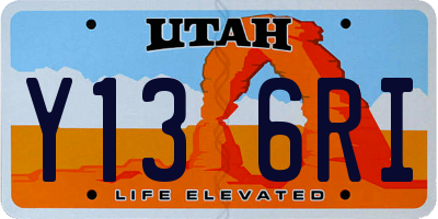 UT license plate Y136RI