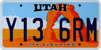 UT license plate Y136RM