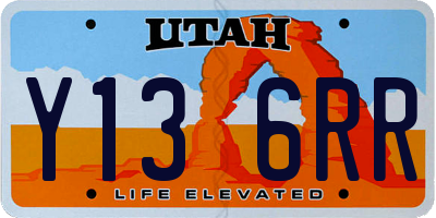 UT license plate Y136RR