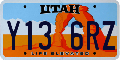 UT license plate Y136RZ