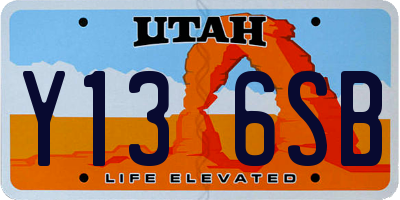 UT license plate Y136SB