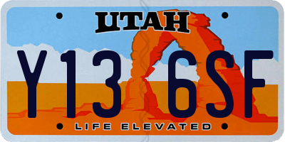 UT license plate Y136SF