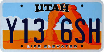 UT license plate Y136SH