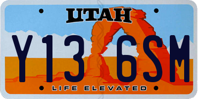 UT license plate Y136SM