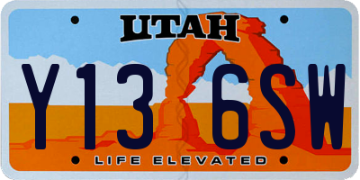 UT license plate Y136SW