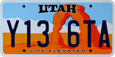 UT license plate Y136TA