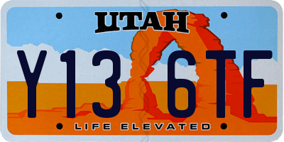 UT license plate Y136TF