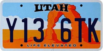 UT license plate Y136TK