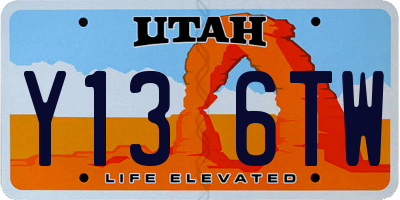 UT license plate Y136TW