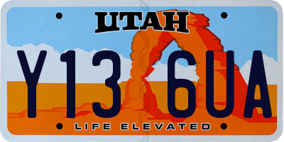 UT license plate Y136UA