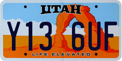 UT license plate Y136UF