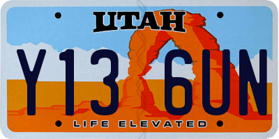 UT license plate Y136UN