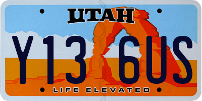 UT license plate Y136US