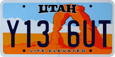 UT license plate Y136UT
