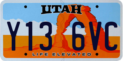 UT license plate Y136VC