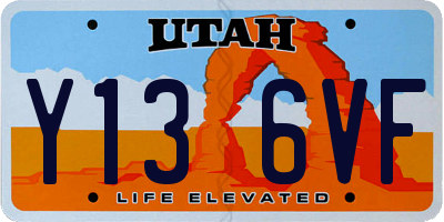 UT license plate Y136VF