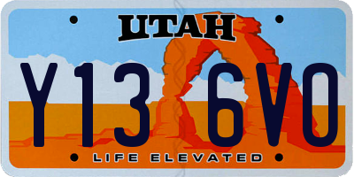 UT license plate Y136VO