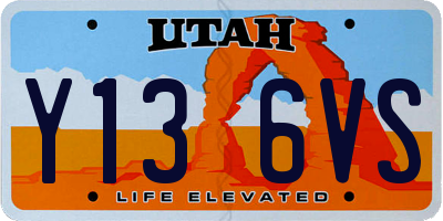 UT license plate Y136VS