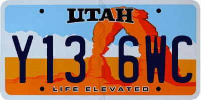 UT license plate Y136WC