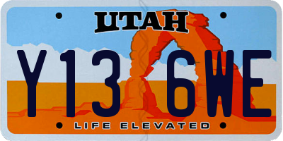 UT license plate Y136WE