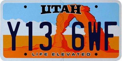 UT license plate Y136WF