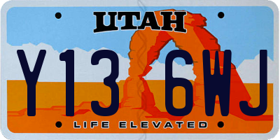 UT license plate Y136WJ