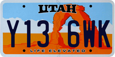 UT license plate Y136WK