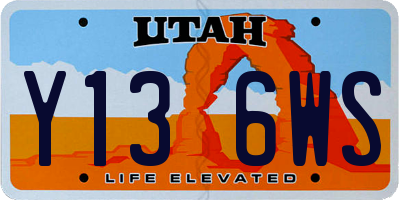 UT license plate Y136WS