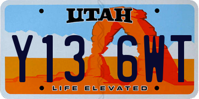 UT license plate Y136WT