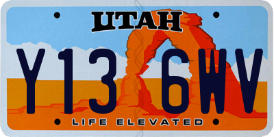 UT license plate Y136WV