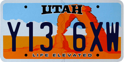 UT license plate Y136XW