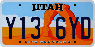 UT license plate Y136YD