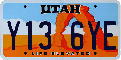 UT license plate Y136YE