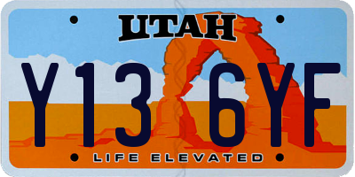 UT license plate Y136YF